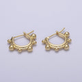 Gold Beaded Hoops, Ball Hoop Earring, Gold Ball Hoop, Gold Filled Earrings, Silver Hoop, Boho Hoop Earring T-276: Silver