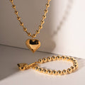 Cubic Love Pendant Bead Chain Necklace DPJN0906: Silver