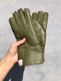 SHEARLING GLOVE: Olive / M/L