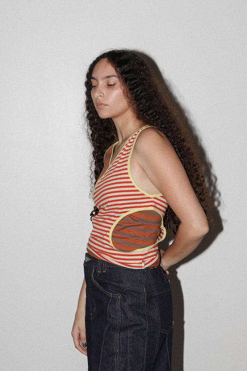 Layered Loop Tank in Mixed Stripe: Mixed Stripe / M