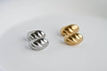 Small Croissant Huggies - Waterproof 18k Gold Dome Earrings: Silver