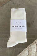 Crisp Step Socks: White