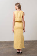 Square Neck Linen Cropped Tank
