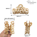 Parcelona French Love Medium 3" Cellulose Acetate Hair Claw Clip for Women: Red