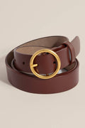 Round Ring Buckle Leather Belt
