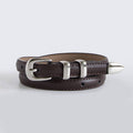 Simple Elegant Slim Leather Belt MK2LEEP6W6JBT91: Coffee