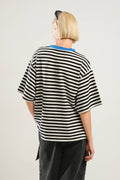 A striped knit top - FT1255: Black / Contemporary / S