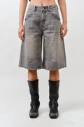 MAP3098 DENIM BERMUDA SHORTS WITH YOKE SEAM: CREAM / S