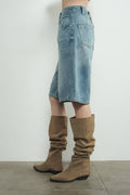 MAP3098 DENIM BERMUDA SHORTS WITH YOKE SEAM: CREAM / M