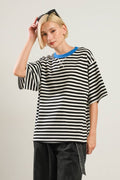 A striped knit top - FT1255: Black / Contemporary / S