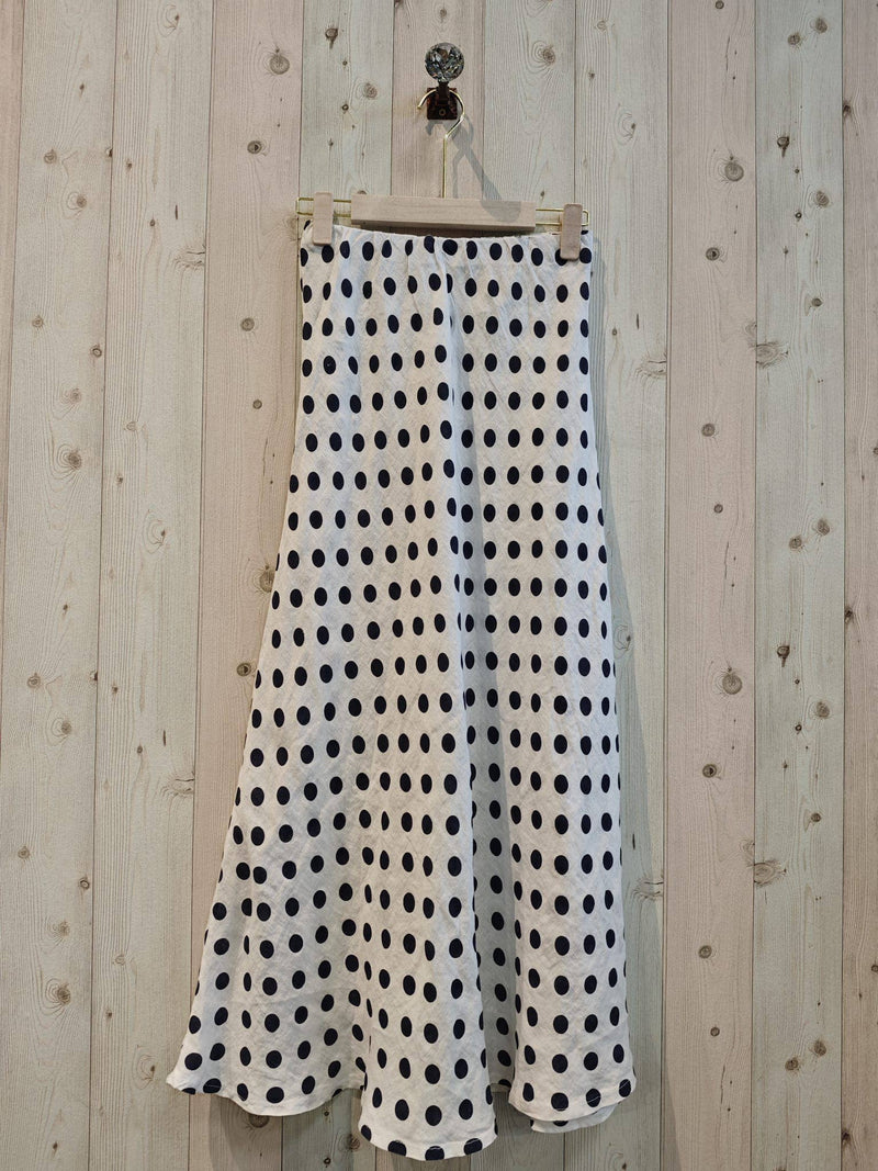 LINEN POLKA DOT SKIRT