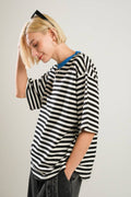 A striped knit top - FT1255: Black / Contemporary / S
