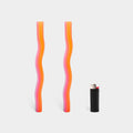 Wiggle Candles - Orange (2 Pack) - 11" Vibrant Taper Candles