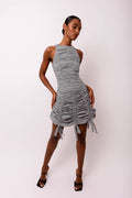 ERIN  RUCHE MINI DRESS: Red / S