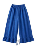 4029 WIDE LINEN PANTS WITH EYELET EMBROIDERY: CANDY