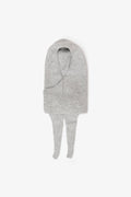 Gray hooded garment on a white background