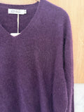 V-neck Pullover in Cashmere, Wool & Silk: Coral Pink / One size