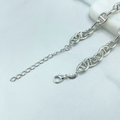 Silver Filled 8mm Specially Mariner Link Chain or Bracelet with Extender: Bracelet