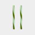 Rope Candles - Green (2 Pack) - 11" Vibrant Taper Candles