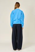 Navy Pinstripe Barrel Pants