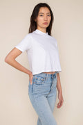 Boxy Cropped Tee in White