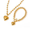 Cubic Love Pendant Bead Chain Necklace DPJN0906: Silver