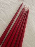 Ruby Red Tall Candle sticks - Tapered, Soy Christmas