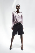 CP7643 - Myrtle Corduroy Bermuda Shorts: S / Black