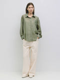 The Weiss Top-  Sheer Button-Down Blouse