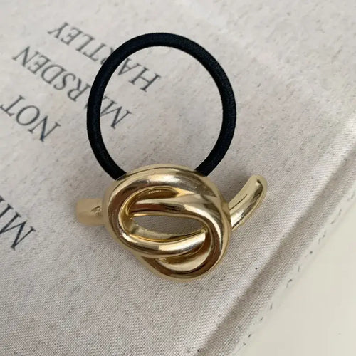Gold Metal Hair Tie Hair Accessory Hair Band: 7