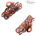 Parcelona French Love Medium 3" Cellulose Acetate Hair Claw Clip for Women: Red