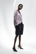 CP7643 - Myrtle Corduroy Bermuda Shorts: S / Black