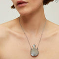 Celia Silver Vintage Perfume Bottle Necklace- 21" Waterproof