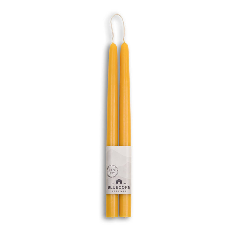 Beeswax Taper Candles – Dripless & Handmade in USA: Raw / 12"