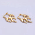 Flaming Fire Abstract Band French Lock Latch Earrings