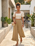 4029 WIDE COTTON PANTS WITH EYELET EMBROIDERY: ROYAL