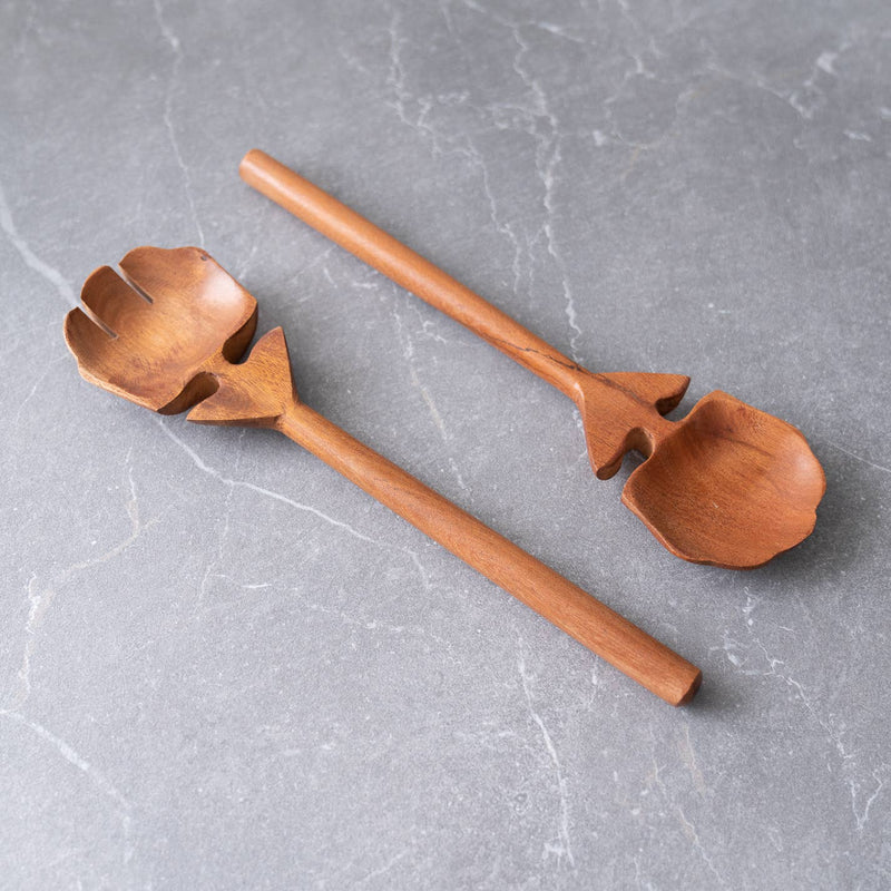 Babul Wood Salad Servers, 2-Piece Set