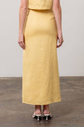 Linen Button Midi Skirt