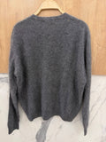 V-neck Pullover in Cashmere, Wool & Silk: Darth Gray / One size