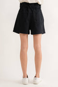 Kiera High Waist Denim Shorts in Black