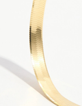Kate- Herringbone Stainless Steel Necklace 14K- Widest: Silver