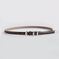 Simple Elegant Slim Leather Belt MK2LEEP6W6JBT91: Black