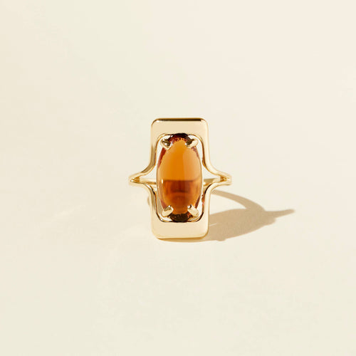 Walton Ring - Brown: Gold Plated / 7