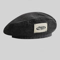 Trendy Denim Solid Color Beret Hat MK2BLW6W6HAT380: Black / M(55-60cm)