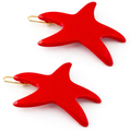 French Amie Star Fish Small Hair Clips Cellulose Acetate Beach Barrette Slide Set of 2: Tokyo