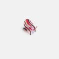 Colorful glass snail sculpture on a white background