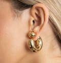 Puffy Thea O Hoop Earring Stainless steel: Silver