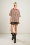 A striped knit top - FT1255: Black / Contemporary / S
