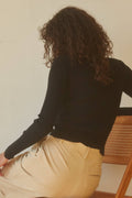 CT7594 - Aries Asymmetric Button Front Cardigan: BLACK / L