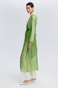 JACQUARD ORGANZA KIMONO: Green / Standart